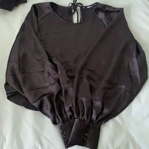 H&M Long sleeve satin dress top
